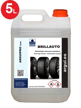 ARGUIPRO Line BRILLAUTO 5 litros. Abrillantador, renovador de neumáticos y plásticos de Interior y Exteriores. Abrillanta y nutre la Piel y Polipiel.