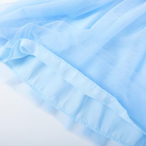 Image of HILEELANG Little Flower Girl Tulle Tutu Dress Easter Cotton Ribbed Birthday Wedding Party Princess Dresses
