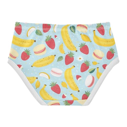 Wusikd Bananas Strawberries Girls' Underwear Cotton Macarons Girls Briefs Soft Toddler Underwear 2T2