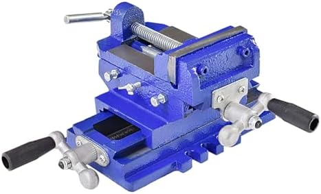 Heavy Duty Cross Slide Drilling Machine Vise, 4in Compound Bench Vise for Woodworking, Metalworking, and Precision Machining, Tabletop Workpiece Holder
