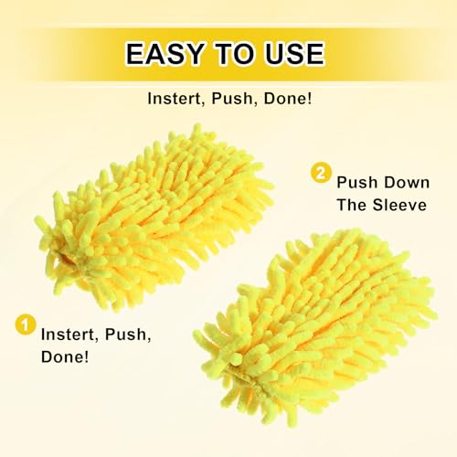 Image of 8 Pack Reusable Dusters for Duster Refills, Washable 360 Heavy Duty Duster Refills Pads, Microfiber Blind Ceiling Fan Dust Cleaning Set, Unscented