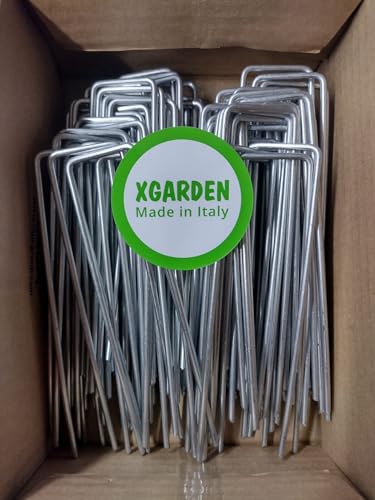 XgardeN Picchetti per telo pacciamatura (100 pz) 150x30 mm Acciaio zincato a caldo antiruggine EN 10204 3.1 (100)