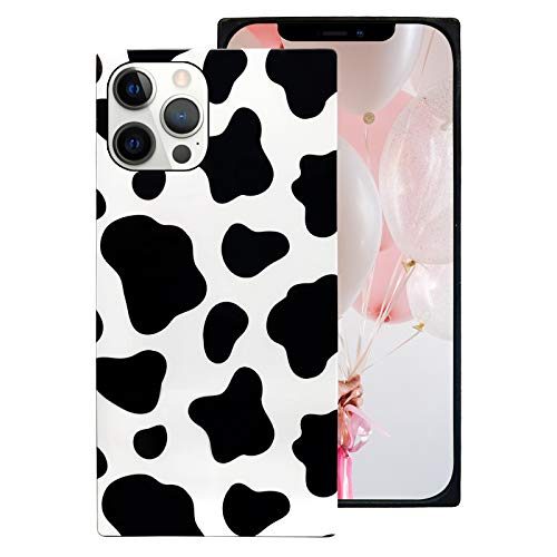 Coque carrée compatible iPhone 14 Pro Max ultra fine motif vache mignon