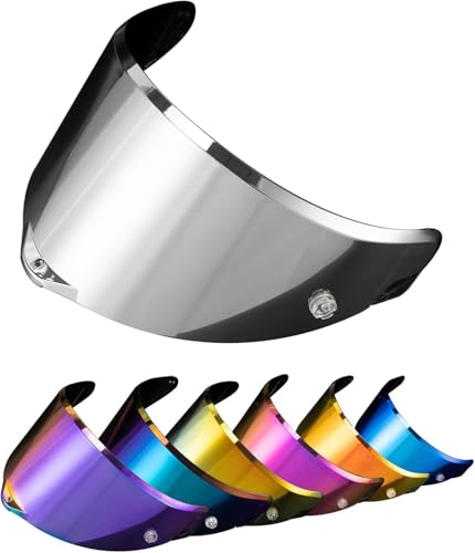 PSLER Visiera per AGV Pista GP RR Pista GPR CORSA-R RACE 3 RACE 2,Visiera Colorata Accessori per Casco da Moto Ricambio(Argento-Specchio Intenso)