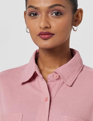 Image of Styli Women Drop Shoulder Crepe Oversized Shirt | Stylish Casual Shirt for Women | Comfortable Tops | Perfect for Office, Travel & Daily Outfits