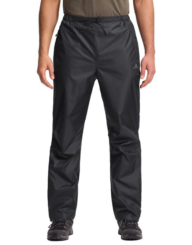Pioneer Camp Regenhose Herren Wasserdicht 20000mm Leichte Packbar Fahrrad Überhose Winddichte Atmungsaktiv mit Knöchelreißverschluss und Tasche fur Trekking Outdoor Wandern