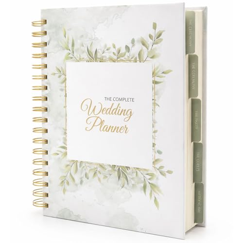 The Complete Wedding Planner 160 Page Spiral Bound Wedding Organizer with Gold Foil Cover Inner Pockets Strong Coil Binding Wedding Book Planner