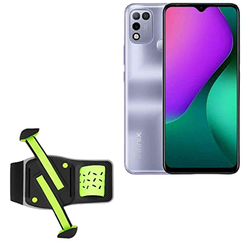 BoxWave Holster Compatible with Infinix Hot 10 Play - FlexSport Armband, Adjustable Armband for Workout and Running - Stark Green