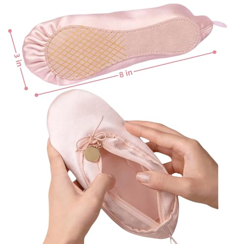 Cute Ballet Slipper Pouch Makeup Bag Dance Recital Gifts Ballerina Dancer Stuff Accessories Pointe Shoe Cosmetic Bag (Pink-N1)2