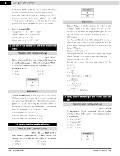 Image of CUET UG Entrance Exam Books 2026 Chemistry | Previous Year Solved Papers (2022-2025) with Solutions & 10 Mock Test with OMR Sheets | Best Seller PYQ Book for NTA CUET UG Chemistry Entrance Exam | IFAS