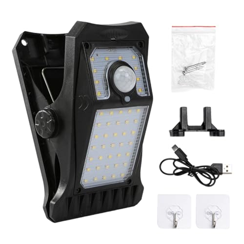 Clip On Solar Lights, Motion Sensor LED Lighting, Outdoor Lights with 3 Modes, Weather Resistant Bright LED, Solar Powered Energy Saving for Garden Fence Wall Terrace Lighting Outdoor Indoor Home Use