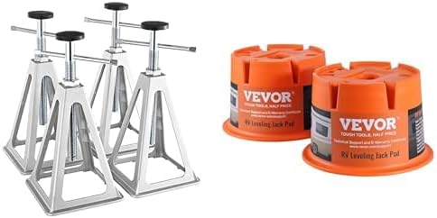 VEVOR RV Stabilizer Jacks, 4 Pack Aluminum RV Leveling Jacks + Trailer Jack Block, 2000 lbs Capacity per RV Leveling Block 2-Pack