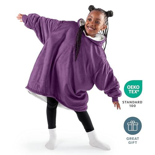 Image of Bare Home Wearable Blanket Hoodie - Soft Plush Sherpa - Warm and Cozy - Oversized Wearable Blanket
