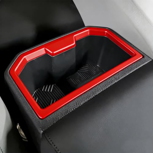 BORUIEN ABS Front Rear C u p Holder Frame Cover for Toyota Tacoma 2024 2025 2026 Interior Accessories Center Console Decor Trim (Dark Red, Front & Rear C u p Trim Cover) by BORUIEN - Used condition - Image 3