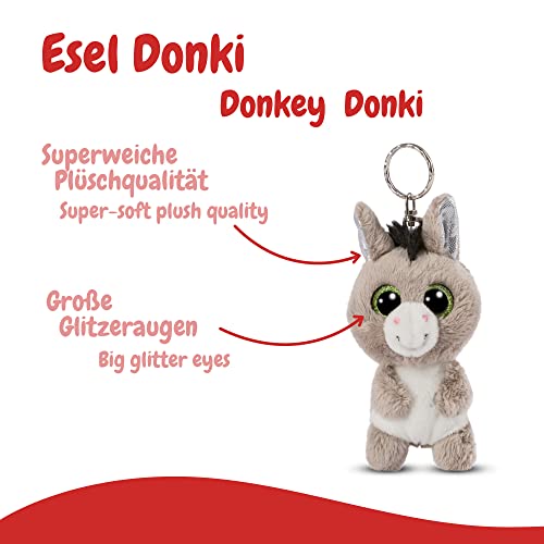 NICI Glubschis: Das Original – Glubschis Schlüsselanhänger Esel Donki 9 cm – Esel Kuscheltieranhänger mit Schlüsselring für Schlüsselband, Schlüsselbund & Schlüsselhalter – Taschenanhänger