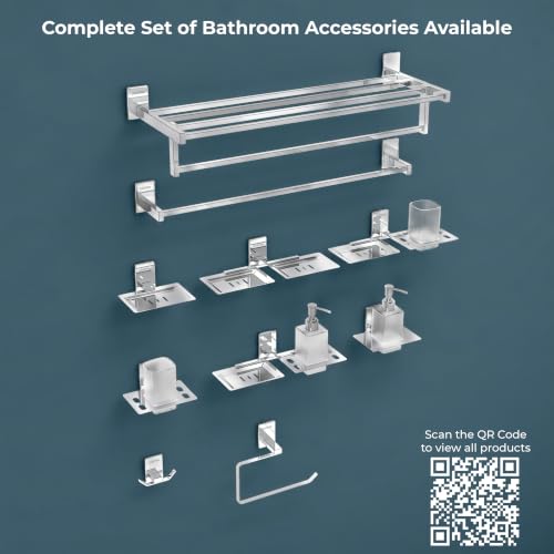 Image of Plantex 304 Grade Stainless Steel Robe Hook /Cloth-Towel Hanger /Bathroom Accessories - Iris (Chrome)