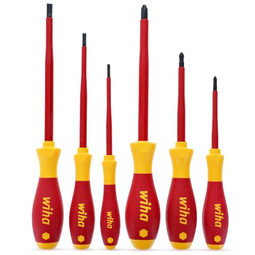 Wiha 32092 Insulated Screwdriver Set, 6-Piece 1000V Electrician...