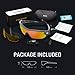 Torege Polarized Sports Sunglasses With 3 Interchangeable Lenes for Men Women Cycling Running Driving Fishing Golf Baseball Glasses TR002 (Transparent Gray&Orange lens)