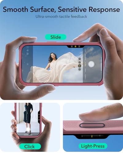 Image of ESR for iPhone 16 Phone Case with Stand, 23ft Military-Grade Drop Protection with Camera Control, Shock-Absorbing Rugged Cover, Compatible with MagSafe Accessories, Cyber Series, Pink