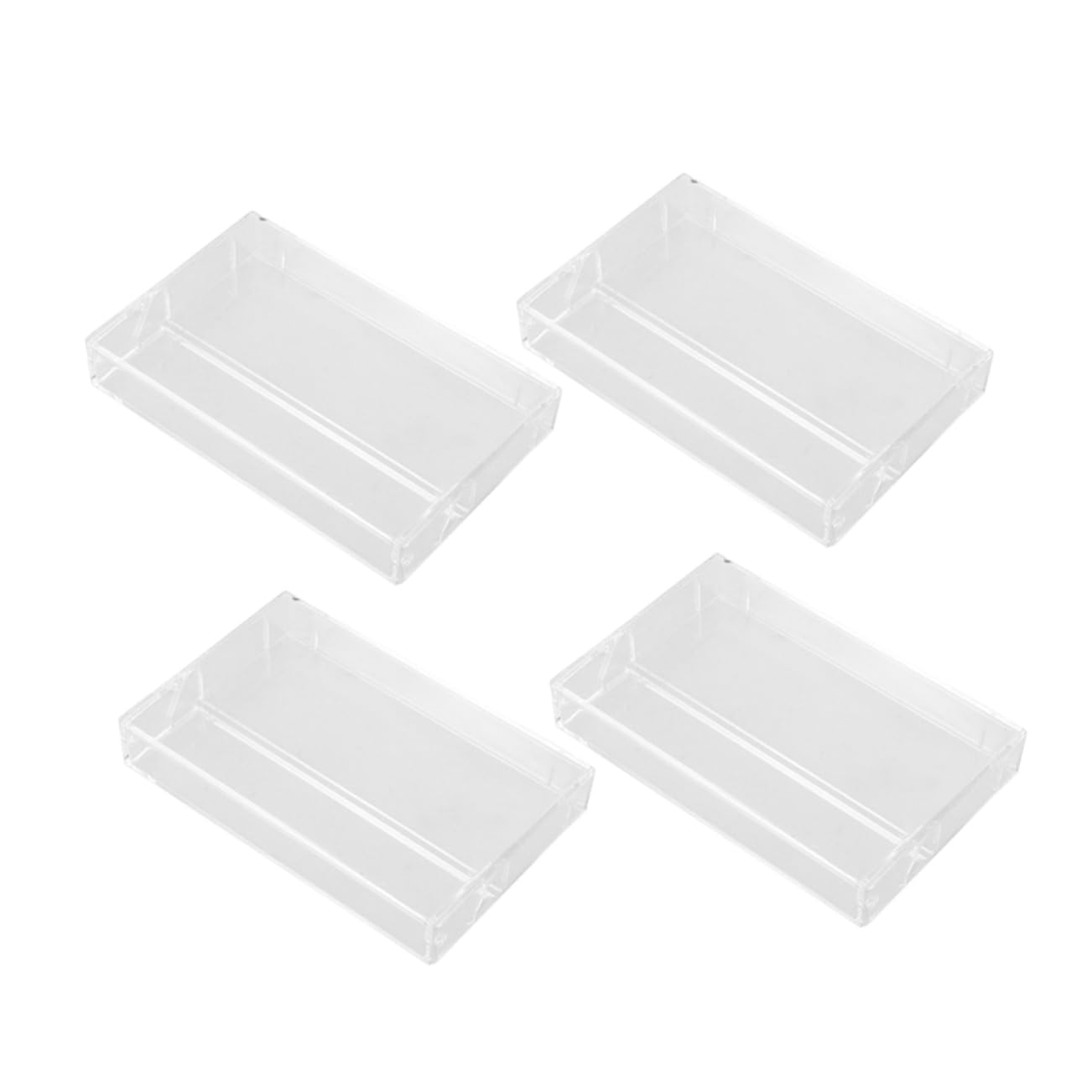CIYODO 4pcs Transparent Cassette Tape Cases Sturdy Storage Boxes for Audio Tape Protection for Collectors Djs and DIY Projects Music Cassette Holders