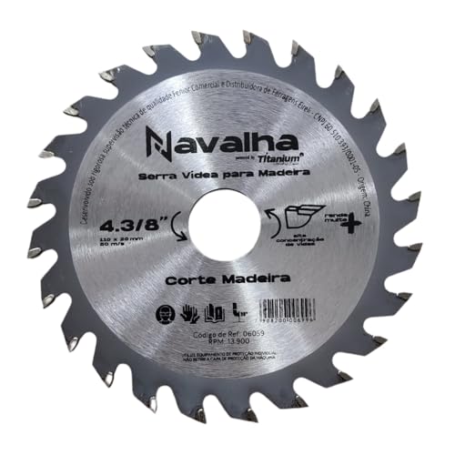 SERRA CIRCULAR MADEIRA NAVALHA 4.3/8" - 110MM X 24