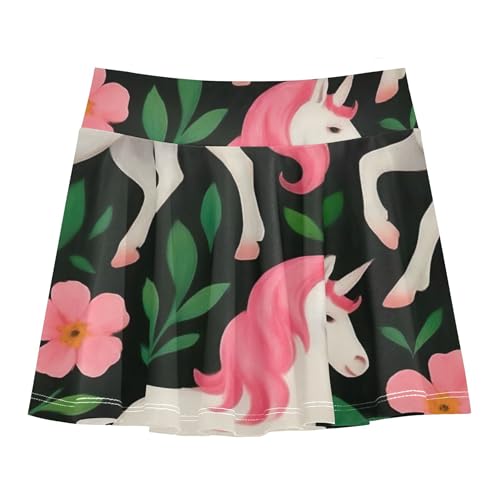 Athletic Shorts Girls Skorts Toddlers Tennis Skirts Outfit Girl Skort White Unicorns Pink Flowers 3t