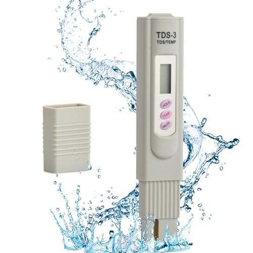 Probador Digital de TDS Calidad del Agua, Portátil Digital Temperatura PPM Prueba Medidor Pen Analizador para Medir Agua Potable, Cultivo Hidropónico, Acuario, Piscina y Spa