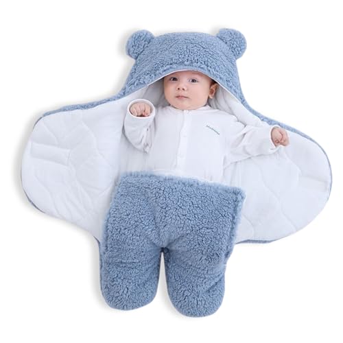 Lista de Partes de arriba para Bebé comprados en linea. 46 POOST Manta de bebé, Suave Manta de bebé con Capucha, Tela de Alta Calidad de 55 * 65cm para Mantener Caliente y cómodo, Adecuado para recién Nacidos 3-6 Meses (Azul)