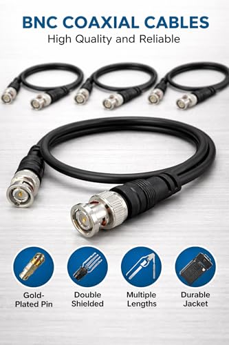 Image of MX BNC Male to BNC Male Coaxial Cable - 1.5 Meter, 5-Pack for CCTV, DVR, Security Cameras, Analog Video & RF Applications