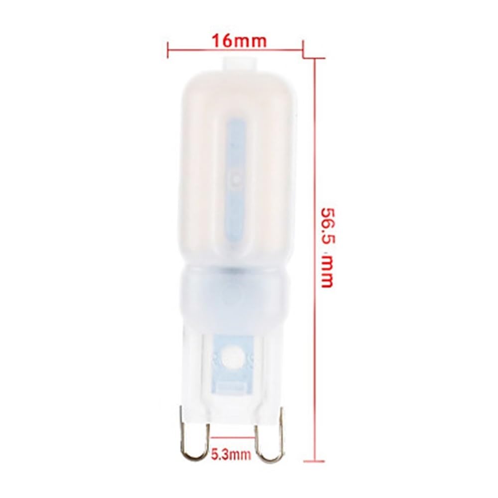 HHF Illuminazione domestica, Confezione da 50, Lampada a LED AC220V Dimmerabile G9 5W SMD2835 Lampadina a LED Lampadario di cristallo(Warm White)