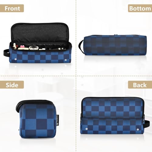 Bolsa de viaje para herramientas de cabello para mujeres y tapete resistente al calor, organizador portátil para herramientas de peinado calientes como planchas, rizadores, volumizadores, estilo degradado azul marino miniatura 5