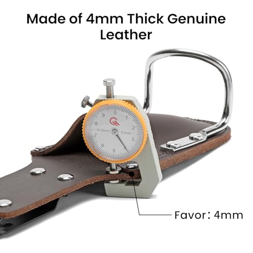 Image of Hammer Holder,Hammer Holder for Belt,Tool Holder Pliers Holster Knife Holster, Hammer Holster Made with Genuine Leather and Heavy-Duty Steel,for Construction Electrician Carpentry Garden Pruning.