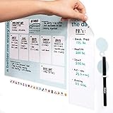 M.C. Squares Reusable Weekly Planning Kit - Blue. Clings to Stainless Steel & Glass. Includes...