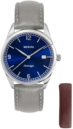 Sovereign Blue - AR-Coated Sapphire Crystal Glass, Ivory Strap, and Burgandy Cover