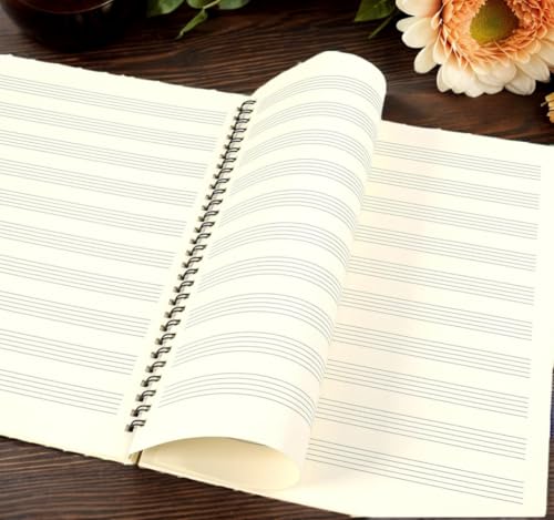 Blank Sheet Music Notebook,100 Pages Composition Manuscript Staff Pape,Manuscript Paper Notebook 26x19cm (Black Music) - Image 4