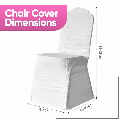 Housses de chaise extensibles de polyester blanc durable pour vos chaises - 3