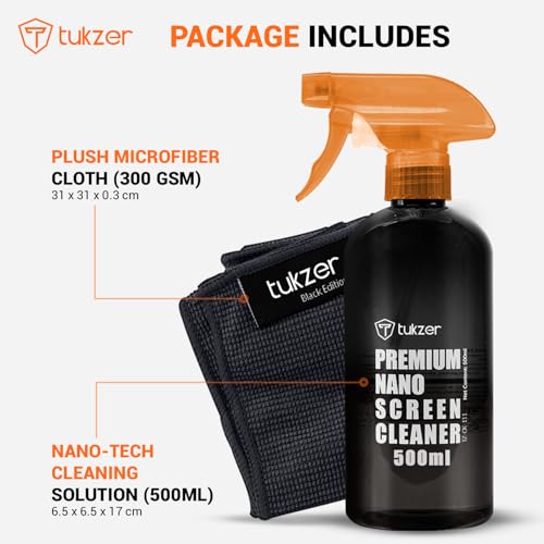Tukzer 2-in-1 Professional Screen Cleaning Kit (500ML) for Camera, Lens, Binocular, Laptop, TV, Monitor, Smartphone, Tablet (Includes: Anti-Static Cleaning Liquid 500ml, Plush Microfiber Cloth) Tukzer 2-in-1 Professional Screen Cleaning Kit (500ML) for Camera, Lens, Binocular, Laptop, TV, Monitor, Smartphone, Tablet (Includes: Anti-Static Cleaning Liquid 500ml, Plush Microfiber Cloth)
