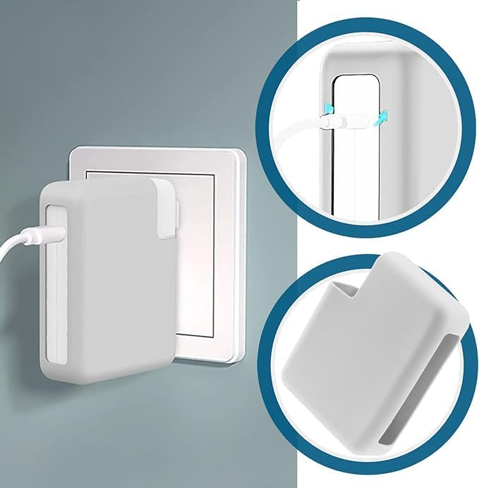 Image of Techmount Silicone Protective Cover for 29W /30W /35W MacBook Adapter Compatible with MacBook Air M2 M1 13 inch Models A2681 A2337 A2179 2020 (NOT FIT with Any Other Adapter) (Grey)