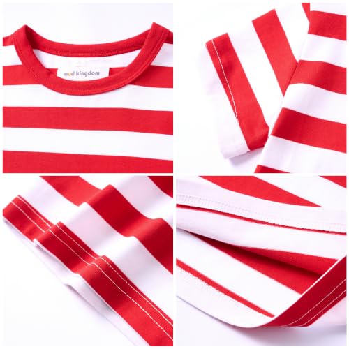 Image of Mud Kingdom T-Shirt for Boys Short Sleeve Plain Cotton Classic Summer Casual Stripe