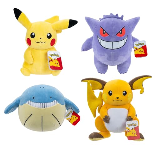 Pokemon Pokémon 95257-14 95257-14 - Peluche de 30 cm - Pikachu, Gengar, Wailmar, Raichu - Juguete oficial para niños a partir de 2 años