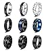 LOLIAS 9Pcs Anillos de Acero Inoxidable para Hombres Anillos de Cadena Trenzada Anillos de Abridor de Cerveza Conjunto Giratorio Vintage para Hombre Promesa de Boda Anillo de Banda Tamaño 14-27