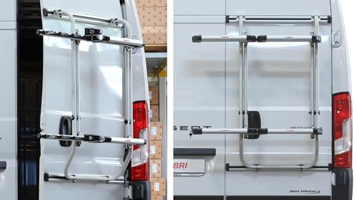 AutoSHOP Portaesquís trasero para furgoneta, doble puerta, 45 kg, aluminio, gris, para Ducato/Jumper/Boxer 2006
