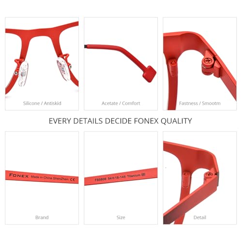 Image of FONEX Colorful Pure Titanium Glasses Frame Women Retro Round Eyeglasses
