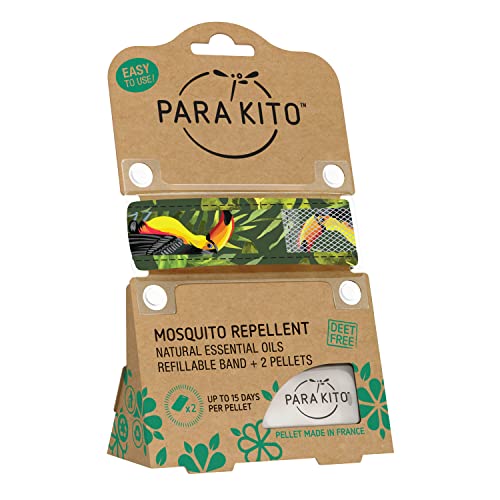 Para'kito Mosquito Insect & Bug Repellent Wristband - Waterproof, Outdoor Pest Repeller Bracelet W/Natural Essential Oils (Tropical) #TOP4