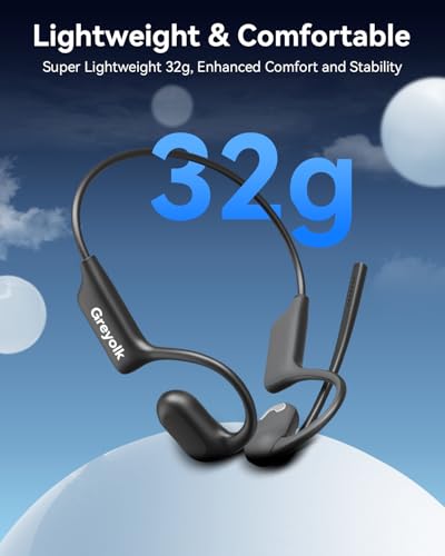 Open Ear Headphones with Mic, Bluetooth Headset with AI Noise Cancellation Microphone Air Conduction Headphones Bluetooth 5.4 Wireless Headset with Mic for Work Call Meeting Driving Sports(Black) - image 4