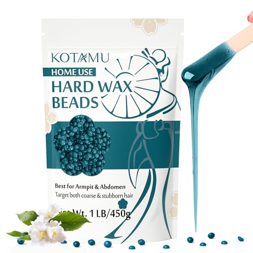 KOTAMU Hard Wax Beads for Hair Removal, 1 lb Jasmine Wax for Sensitive Skin