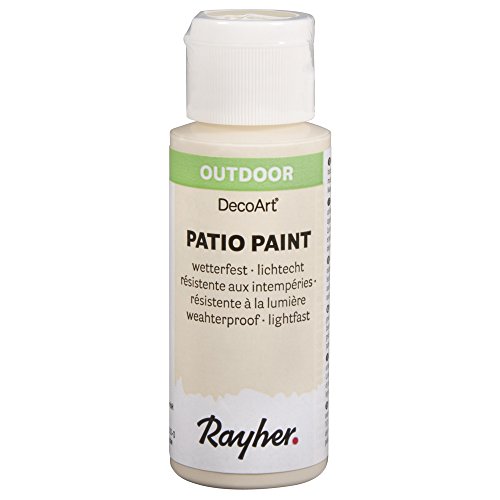 Rayher 38610104 Patio Paint Flacon de Peinture Acrylique résistant aux intempéries pour extérieur Couleur Ivoire 59 ML