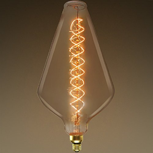 Bombilla vintage forma de diamante 60 W filamento en espiral 15 pulgadas Bulbrite 137701 Cover