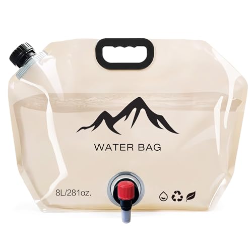 Collapsible Water Container with Spigot, 2.1 Gallon (8L) BPA-Free...