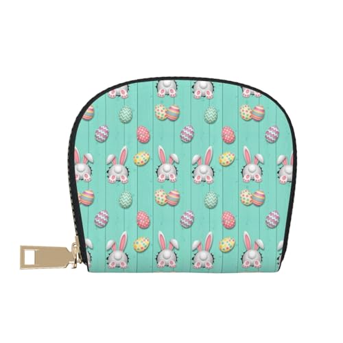 Women's Small Credit Card Blue Wooden Easter Eggs Bunny Rabbit Wallet Credit Card Holder Wallets for Men2